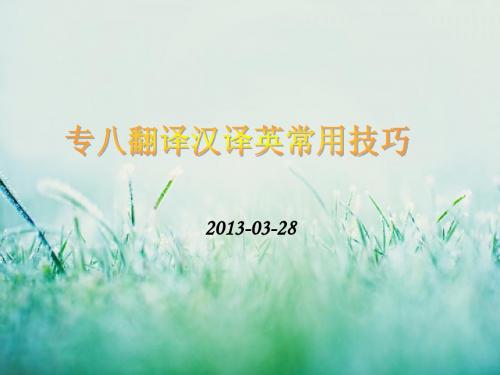 专八翻译汉译英常用技巧