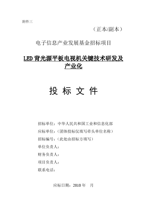 投标文件封面和扉页格式(附件三)