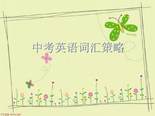 中考英语词汇策略 21页PPT文档
