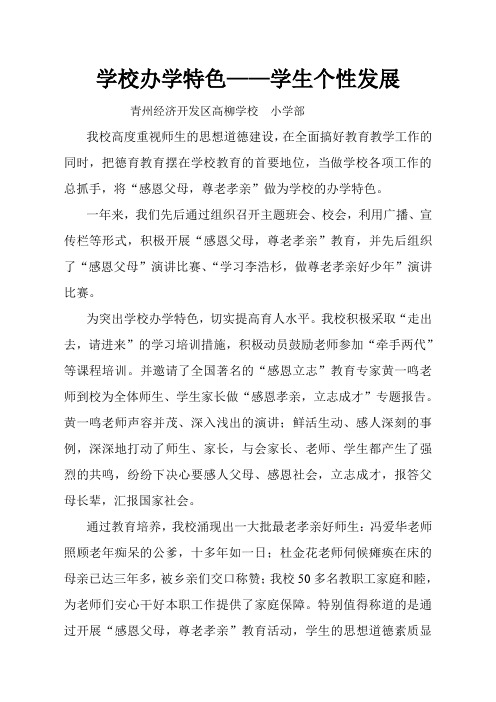 学校办学特色