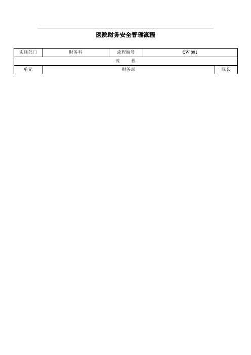 民营医院财务管理流程