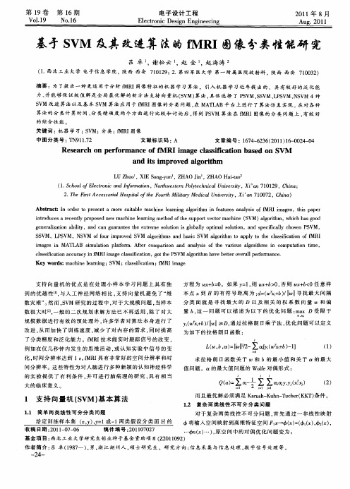 基于SVM及其改进算法的fMRI图像分类性能研究