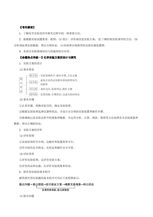 专题13 化学实验综合(命题猜想)-2018年高考化学命题猜想与仿真押题(原卷版)