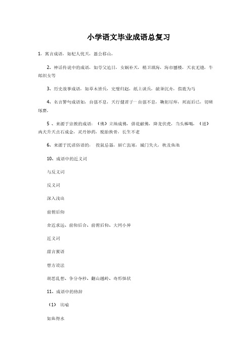 [VIP专享]小学语文毕业成语总复习