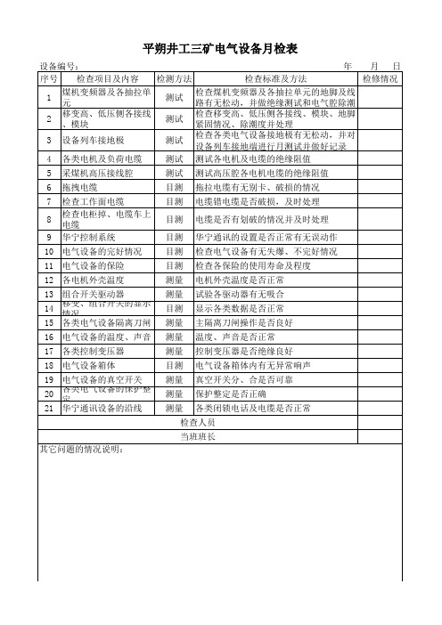 井工三矿四检制旬月检