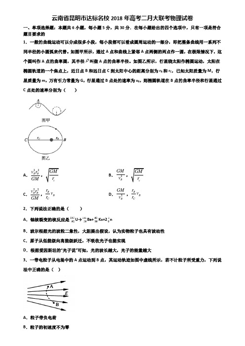 云南省昆明市达标名校2018年高考二月大联考物理试卷含解析.doc