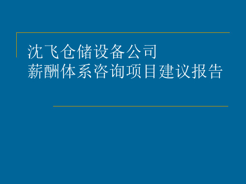 某公司薪酬体系咨询项目建议报告