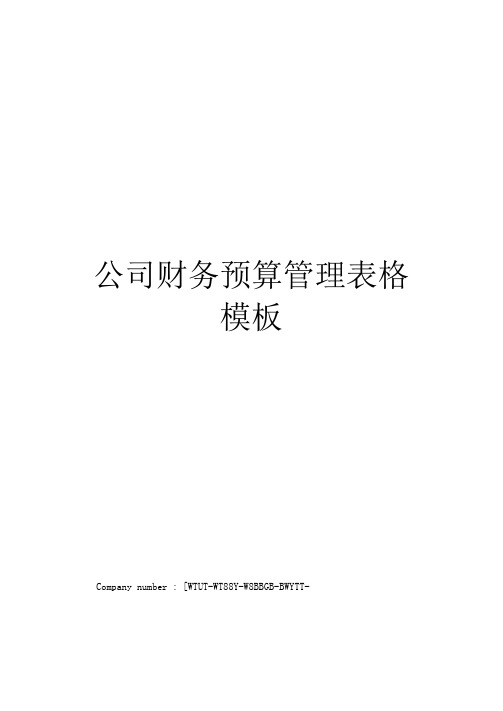 公司财务预算管理表格模板