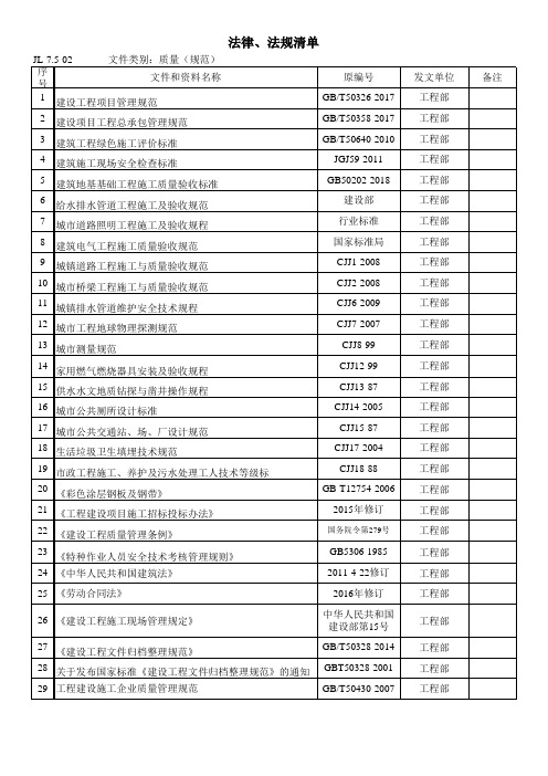 外来文件清单