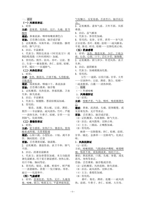 中医内科学复习资料