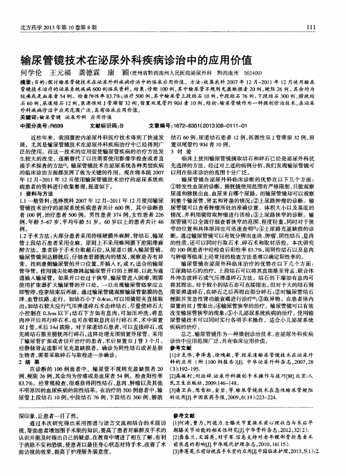 输尿管镜技术在泌尿外科疾病诊治中的应用价值