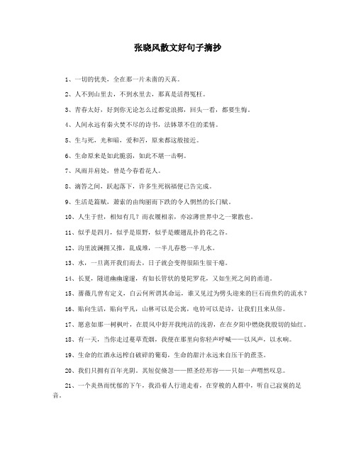张晓风散文好句子摘抄