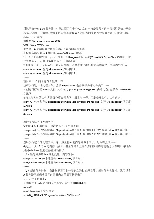 SVN备份说明