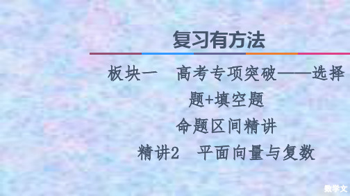 2021高考数学(文)复习课件 精讲2 平面向量与复数 