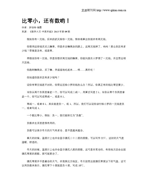 比零小,还有数哟!
