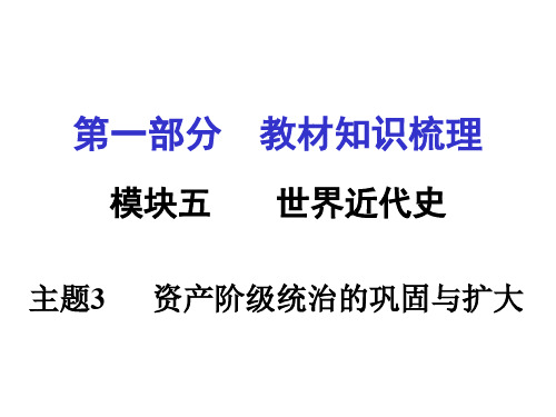 安徽中考历史 第一部分 教材知识梳理模块五 世界近代史 主题3 资产阶级统治的巩固与扩大课件