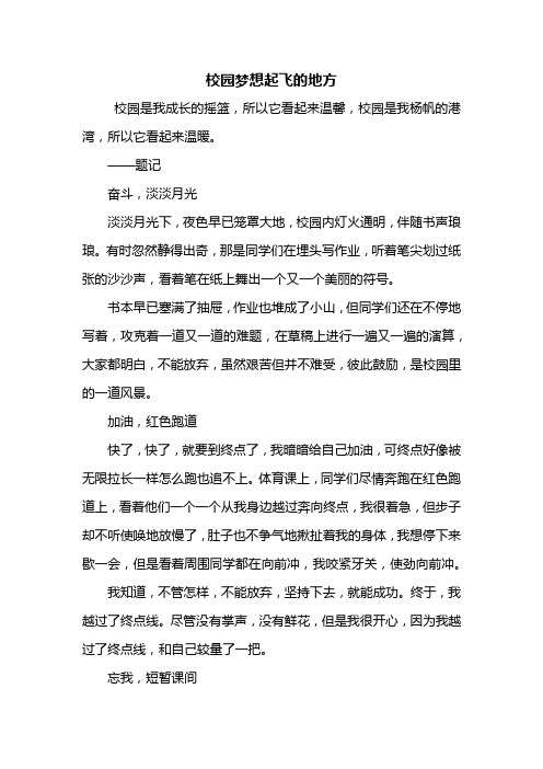 初一作文：校园梦想起飞的地方作文600字