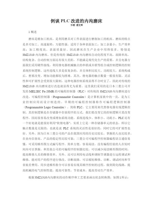 例谈PLC改进的内沟磨床