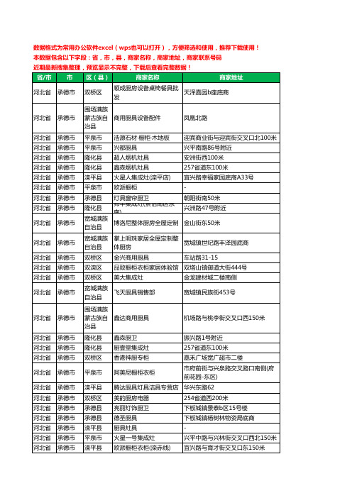 2020新版河北省承德市厨卫电器工商企业公司商家名录名单联系电话号码地址大全231家
