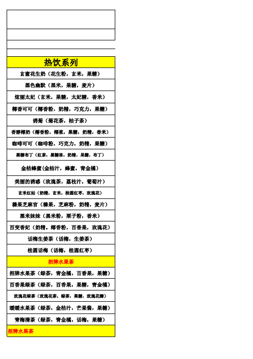 一热饮配方