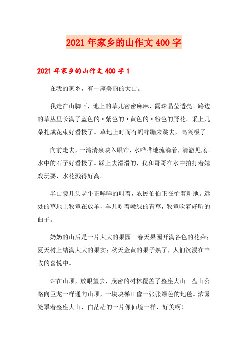 2021年家乡的山作文400字