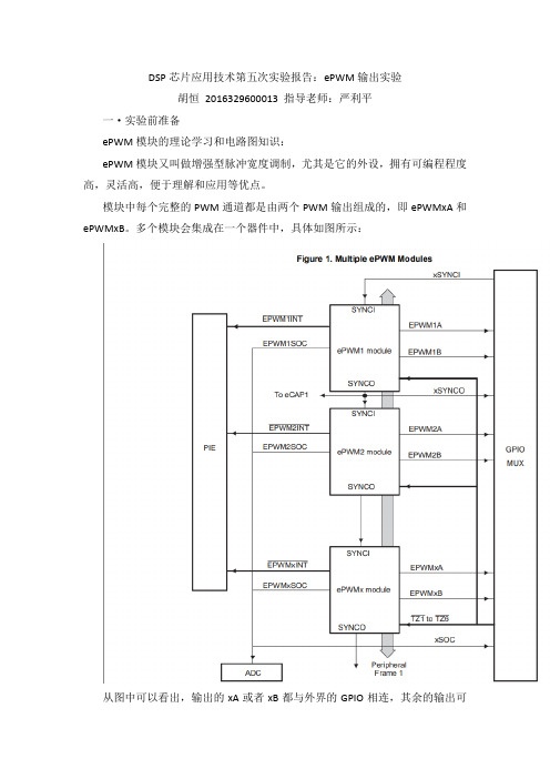 DSP实验5 epwm输出实验 胡恒 2016329600013