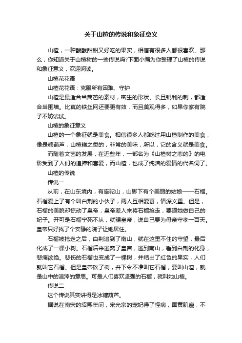 关于山楂的传说和象征意义