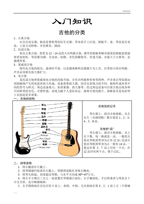 吉他基础教程入门知识