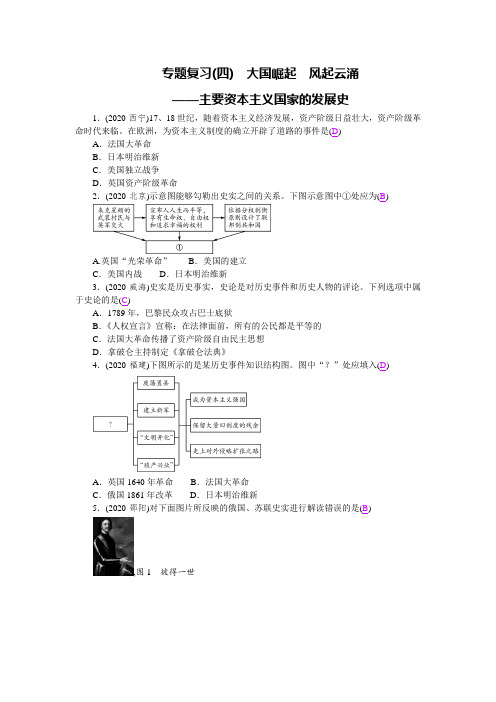 专题复习(四)大国崛起风起云涌【2021中考历史二轮复习真题训练】答案版