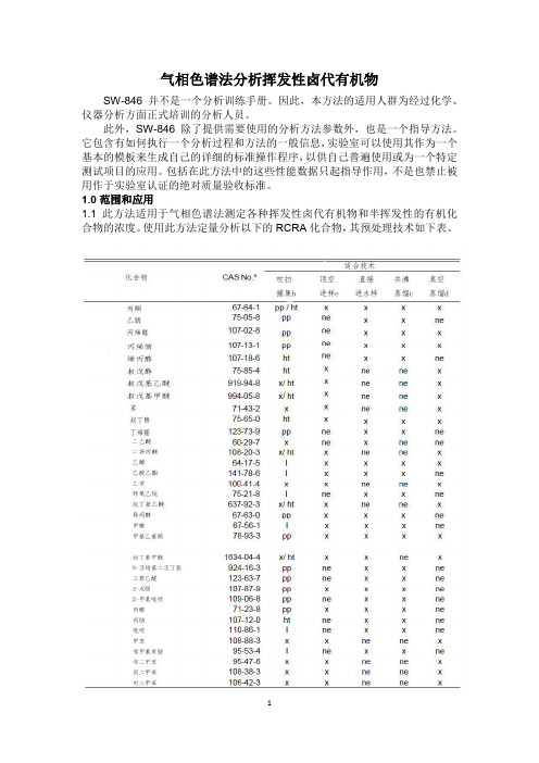气相色谱法分析挥发性卤代有机物