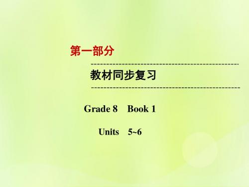 云南省2019中考英语复习第1部分教材同步复习Grade8Book1Units5-6课件