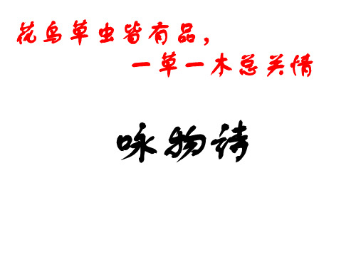 花鸟草虫皆有品,一草一木总关情《咏物诗》ppt课件