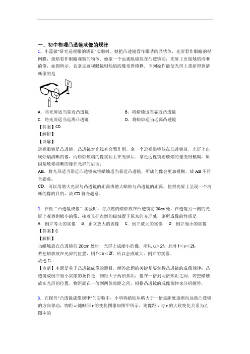 物理二模试题分类汇编——凸透镜综合附答案解析