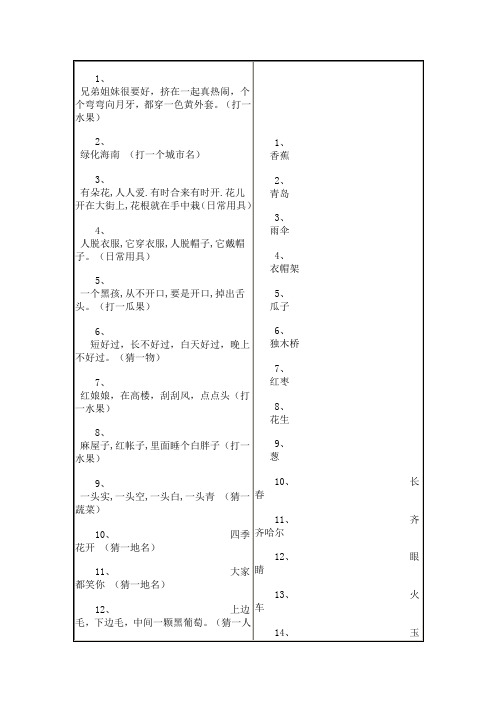 灯谜4(附答案)