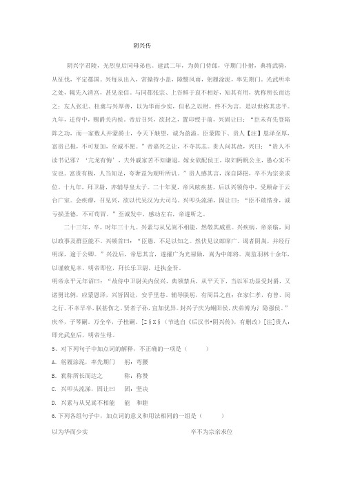 阴兴传