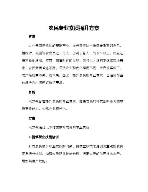 农民专业素质提升方案