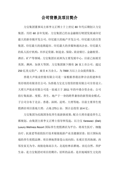 公司背景及项目简介