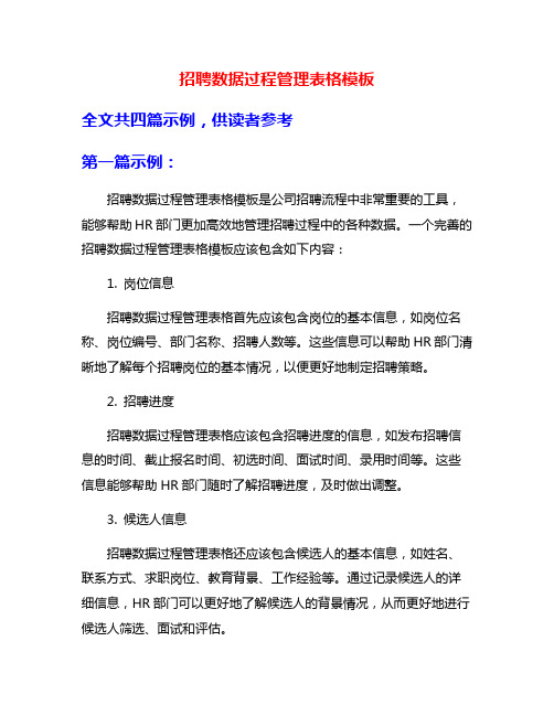 招聘数据过程管理表格模板