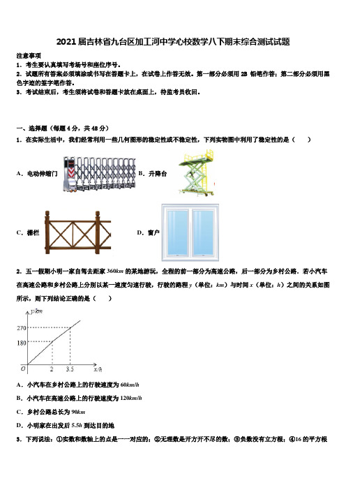 2021届吉林省九台区加工河中学心校数学八下期末综合测试试题含解析