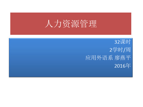 人力资源管理职业认知