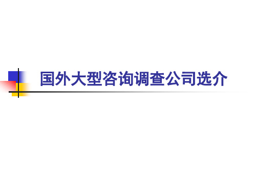 国外大型咨询调查公司情况