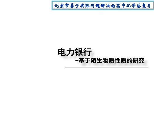 电力银行 基于陌生物质性质的研究