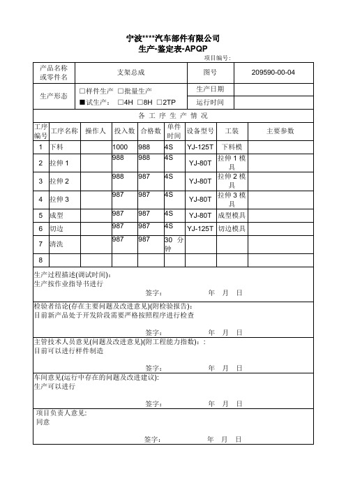 试生产-生产鉴定表