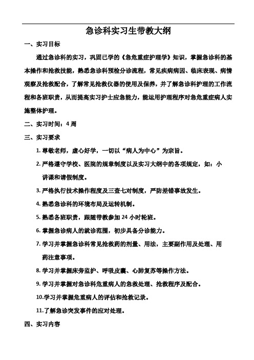 实习生带教大纲