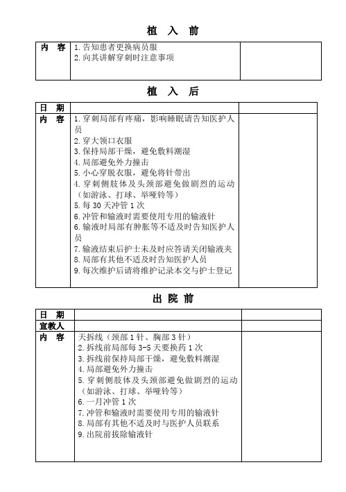 输液港健康教育