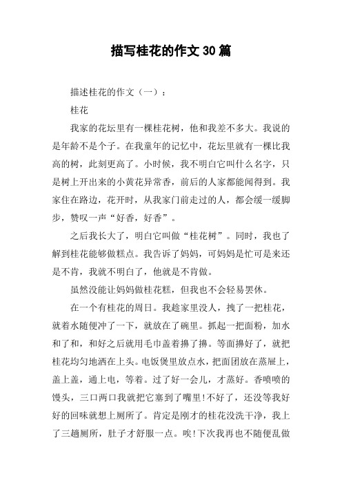 描写桂花的作文30篇