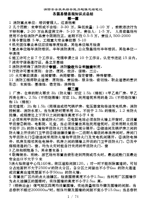 消防安全技术综合能力超强总结笔记