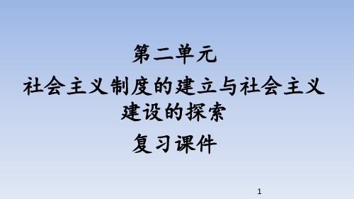 人教部编版初中八年级历史下册第二单元 社会主义制度的建立与社会主义建设的探索 复习课件
