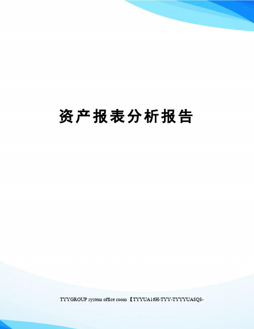 资产报表分析报告