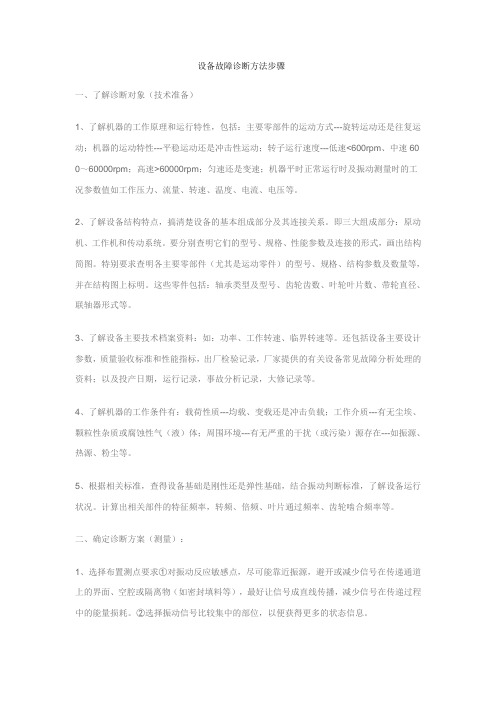 设备故障诊断方法步骤